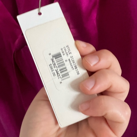 NWT Rebecca Taylor Silk Tie Front Magenta Blouse, size 2 - Picture 6 of 6